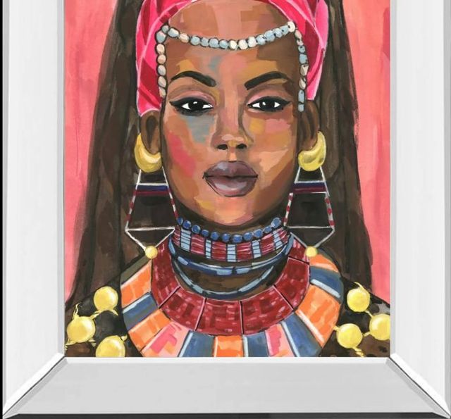 Classy Art Ornament Empress II by Annie Warren Mirror Framed Wall Art-1