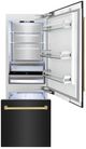 ZLINE Autograph Edition 30" 16.1 Cu. Ft. Black Stainless Steel Built-In Bottom Freezer Refrigerator with Polished Gold Accent and Bright White Interior-2