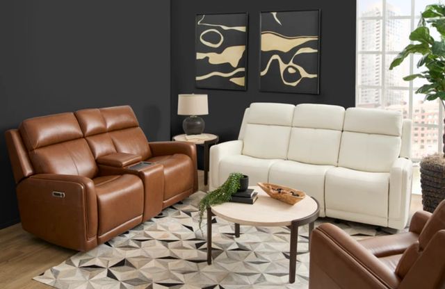 Flexsteel® Alister Sedona Leather Power Gliding Recliner Loveseat with Console-2
