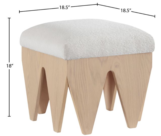 Meridian Furniture Altair Cream/Natural Upholstered Bench-3