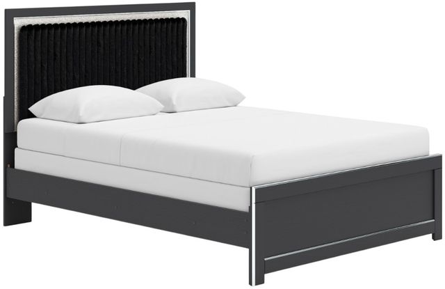 Signature Design by Ashley® Zuraleus Black Queen Upholstered Platform Bed-1