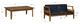 Linon Corolla 2-Piece Brown/Navy Acacia/Fabric Outdoor Conversation Set-2