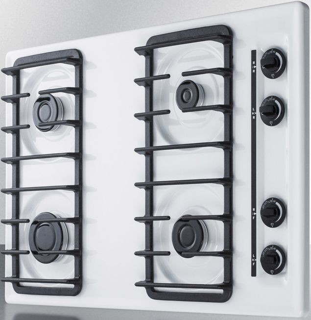 Summit® 30" White Gas Cooktop-1