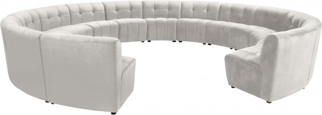 Meridian Furniture Limitless 14-Piece Cream Velvet Modular Sectional-1