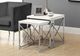 Monarch Specialties Inc. 2-Piece Glossy White Top Chrome Metal Frame Nesting Tables Sets-3