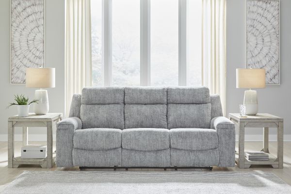 Benchcraft Buntington Pewter Manual Reclining Sofa