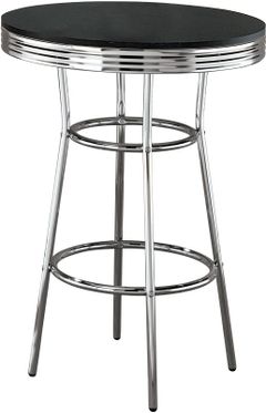 Coaster® Theodore Black Bar Table with Silver Base