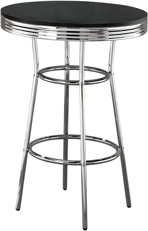 Coaster® Theodore Black Bar Table with Silver Base-0