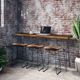 Jofran Inc. Nature's Edge Chestnut 72" Sofa Counter Dining Table with Black Base-1