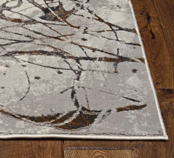 KAS Rugs Inspire Ivory/Gray Escape 5'x8' Area Rug-1