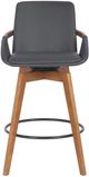 Armen Living Baylor Gray/Walnut Swivel Counter Stool-3