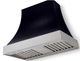 La Cornue CornuFé Cascade 44" Matte Black Wall Mounted Range Hood with Satin Chrome Trim-0