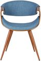 Armen Living Butterfly 2-Piece Blue/Walnut Dining Chair Set-2