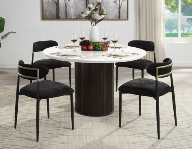 ACME Furniture Jaramillo 2-Piece Black Upholstered Side Chair Set-1