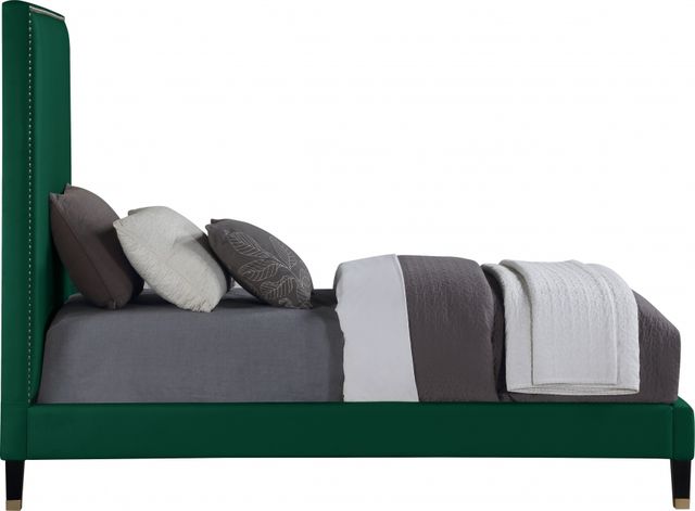 Meridian Furniture Harlie Green Velvet Twin Bed-2