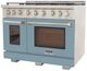 Kucht Professional KFX Series 48" Stainless Steel Pro Style Liquid Propane Gas Range with Light Blue Door and True Simmer Burners-2