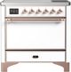 Ilve® Majestic III 36" White Pro Style Induction Range with Solid Door and Copper Trim-0