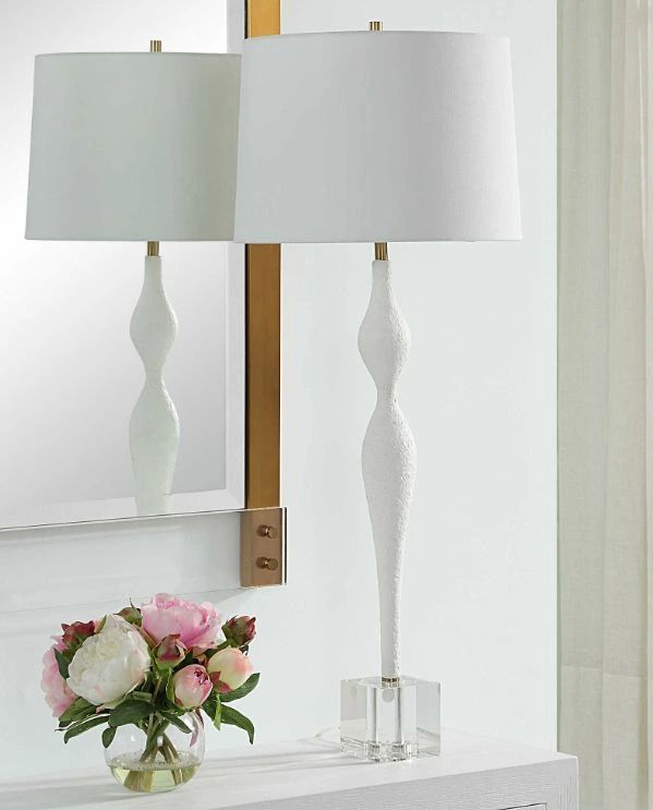 Uttermost® Helena White Table Lamp-1