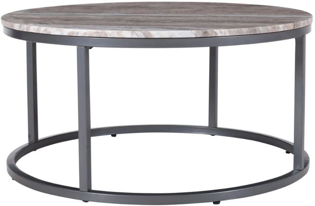 Jofran Inc. Wynn Marble Gray Cocktail Table with Gunmetal Base-0