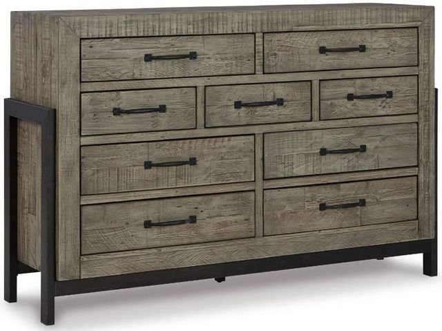 Signature Design by Ashley® Brennagan 4-Piece Gray Queen Panel Bed Set-2