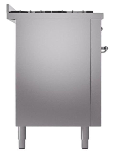 Ilve® Nostalgie II Noblesse 60'' Stainless Steel Pro Style Dual Fuel Range with Chrome Trim-2