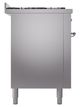 Ilve® Nostalgie II Noblesse 60'' Stainless Steel Pro Style Dual Fuel Range with Chrome Trim-2