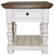 Million Dollar Rustic Cottage Rustic Brown End Table with White Base-0