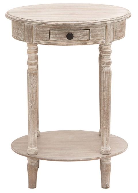 Deco Marche Light Brown Oval Accent Table-1