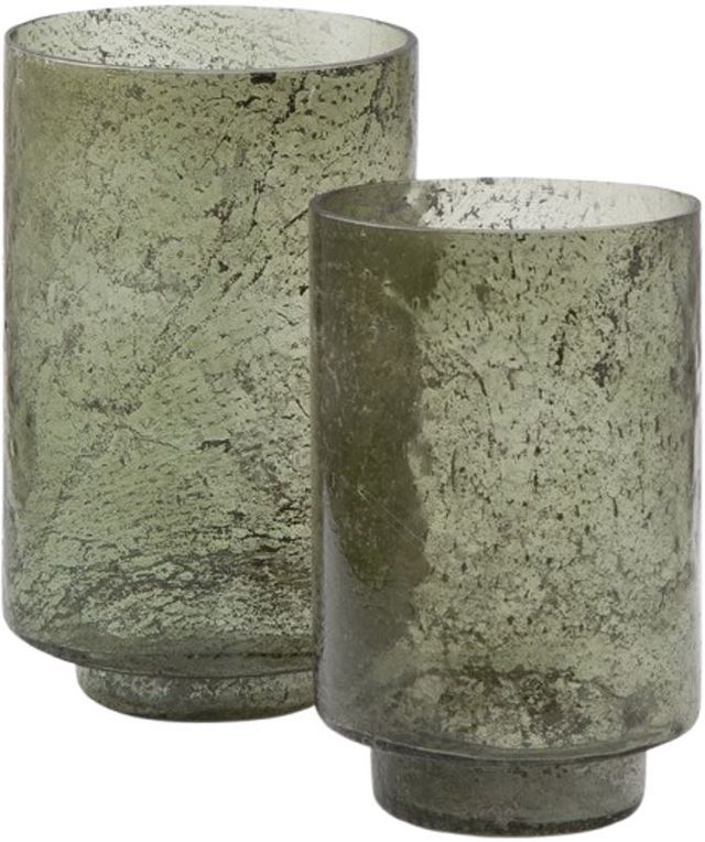 Signature Design by Ashley® Clarkton 2-Piece Green Candle Holder Set