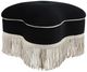 Sagebrook Home Black Clover Ottoman with White Fringes-0