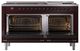 Ilve® Nostalgie II Noblesse 60'' Burgundy Pro Style Dual Fuel Range with Burnished Trim-2