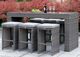 Furniture of America® Ismay Gray Aluminum/Fabric/Faux Rattan Outdoor Bar stool -1