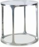 Century® Customizable Aria Glass Top Chairside Table with Polished Aluminum Base-0