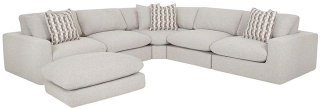 Franklin™ Marcella 6-Piece Meade Linen Curved Sectional and Ottoman-0