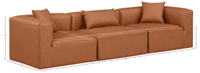 Meridian Furniture Cube 3-Piece Cognac Modular Sectional Sofa-4