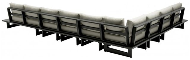 Meridian Furniture Maldives 4-Piece Cream/Dark Gray Aluminum/Fabric 185" Outdoor Modular Sectional-2
