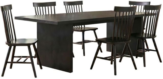 Coaster® Decker 7-Piece Black Wood Dining Table Set-0