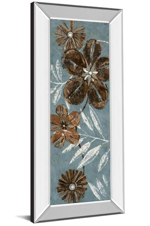 Classy Art Denim Garden II by Maria Donovan Mirror Framed Wall Art-1