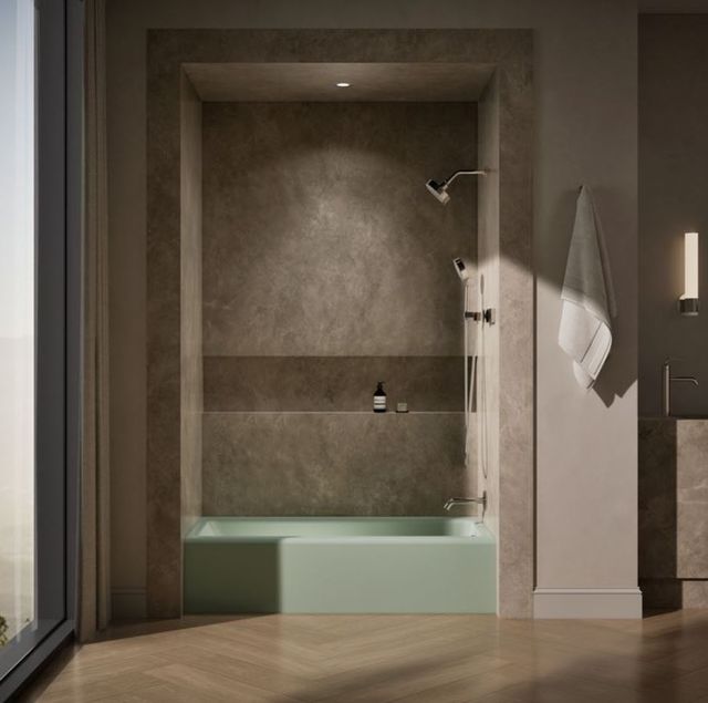 KOHLER® Bellwether® Aspen Green 60" x 30.25" Alcove Bath - Right Drain-2