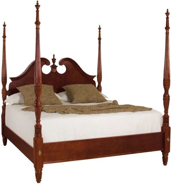 American Drew® Cherry Grove Pediment Brown California King Poster Bed-0
