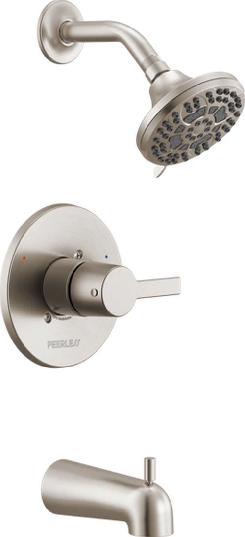 Peerless Flute™ Brushed Nickel Tub and Shower Trim Kit -0