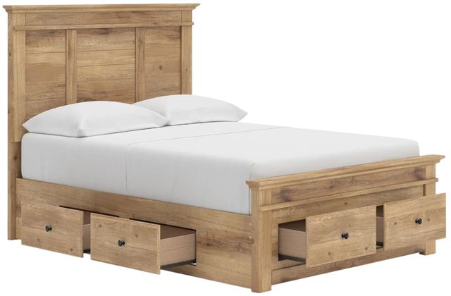 Signature Design by Ashley® Makidern Tan Full Panel Bed with 6-Drawer Storage-3