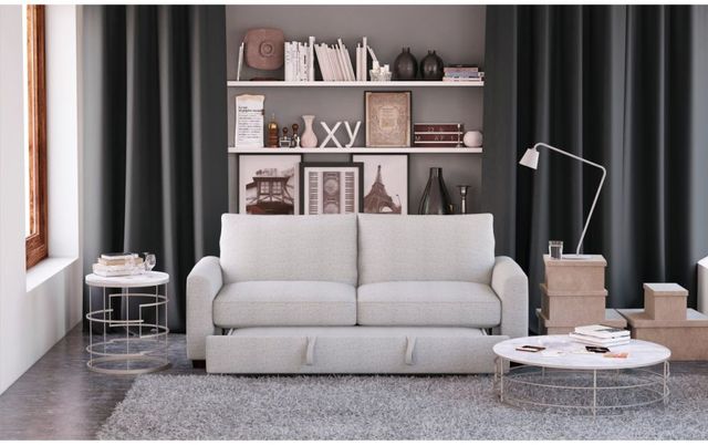 Homelegance® Price Gray Convertible Studio Sofa with Pull-Out Bed-1