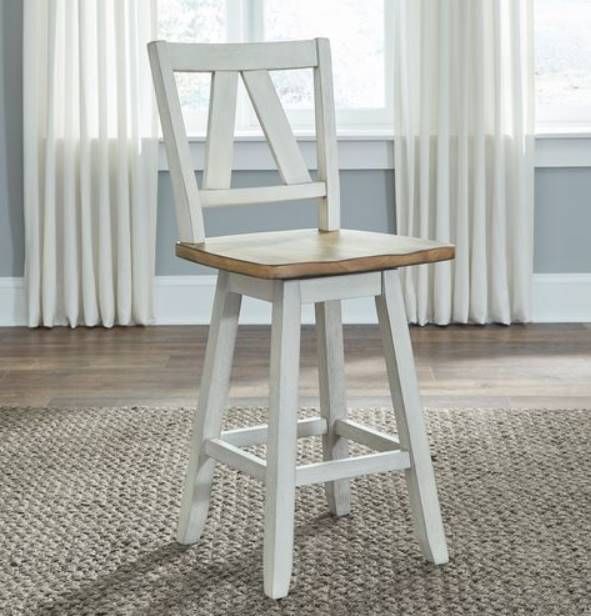 Liberty Furniture Lindsey Farm Sandstone/Weathered White Counter Swivel Chair-6