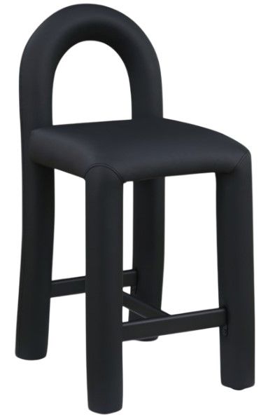Meridian Furniture Amari Black Vegan Leather Upholstered Counter Stool-0