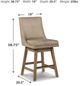 Signature Design by Ashley® Tallenger Beige Upholstered Swivel Bar Stool -3