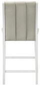 Armen Living Nolan Matte White/Misty Fog Bar Stool-2