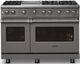 Viking® 5 Series 48" Damascus Gray Pro Style Gas (LP) Range with Polished Chrome Trim-4