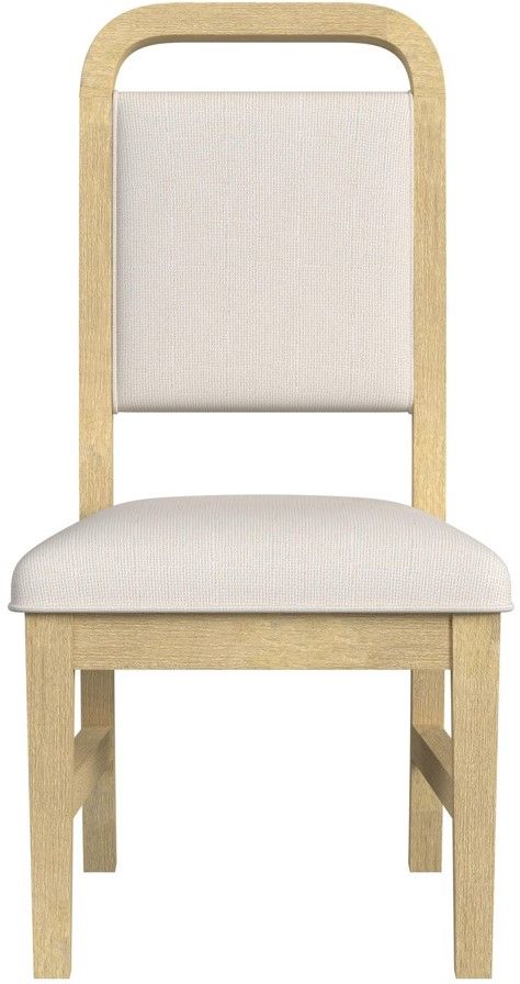 Elements International Ridgemont Natural/Off-White Upholstered Dining Side Chair-1