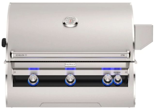 Fire Magic® Echelon 36" Stainless Steel Built-In Analog Thermometer Propane Gas Grill with Right Infrared Sear Burner and Magic View Window-0